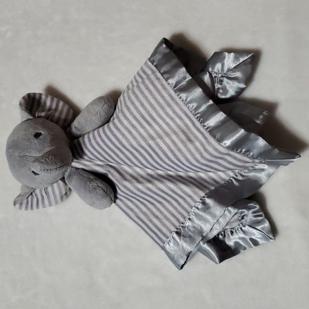 Circo Target gray white striped elephant lovey security blanket K99